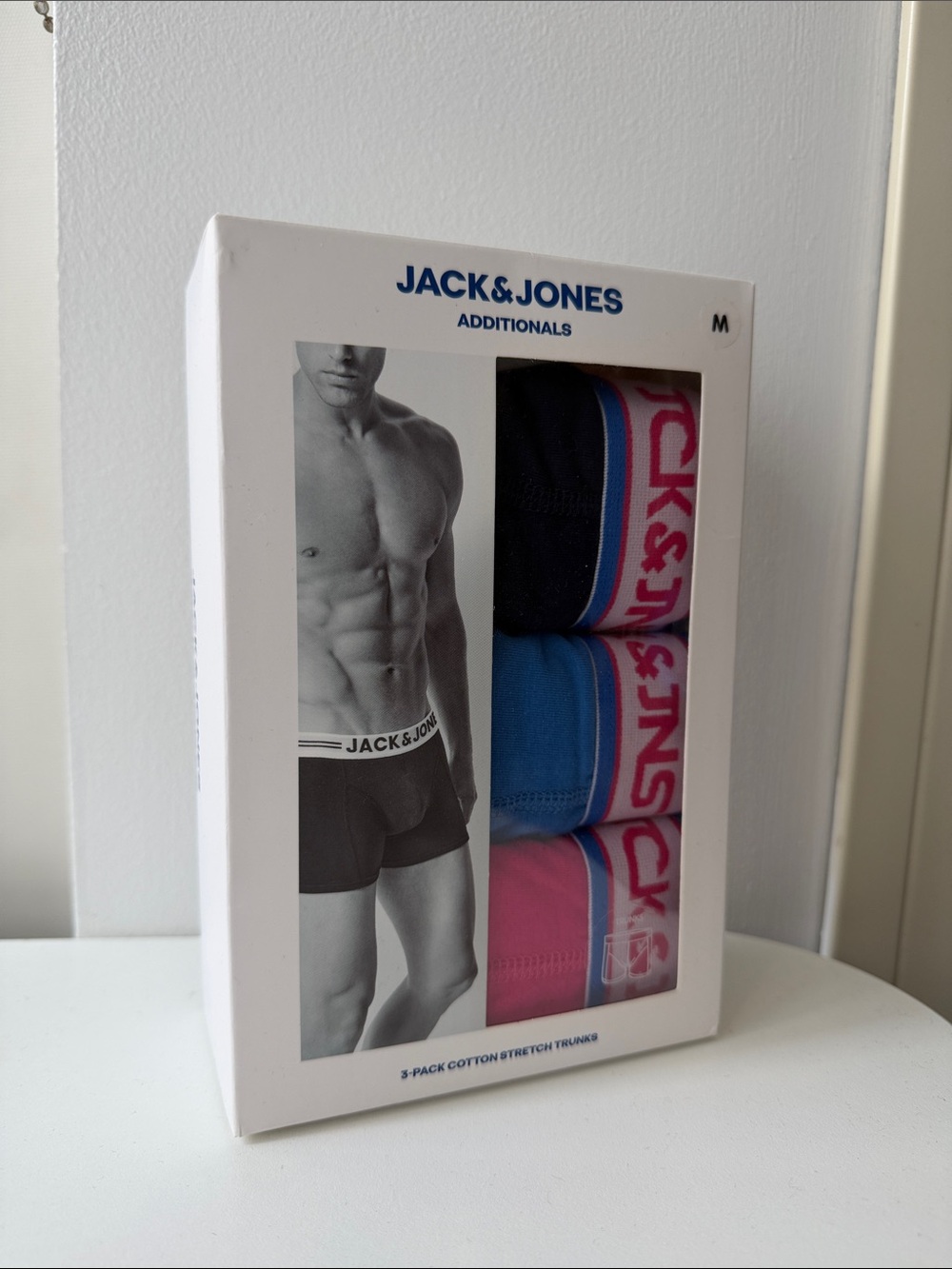 Jack & Jones 3-Pack Boxer Briefs - Black, Blue, Pink